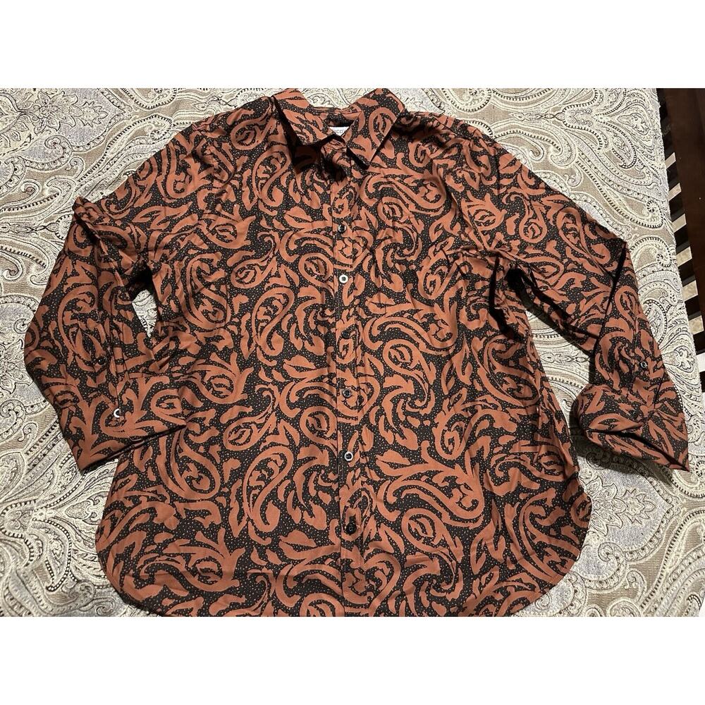 Chicos Stretch Sable Paisley Shirt Size 1 US 8
